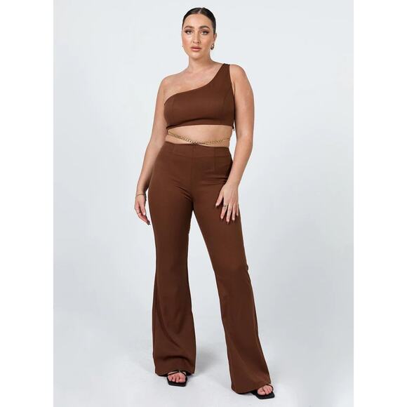 Princess Polly Take Care Set Brown Pants Sz. 6 NEW - Picture 4 of 14